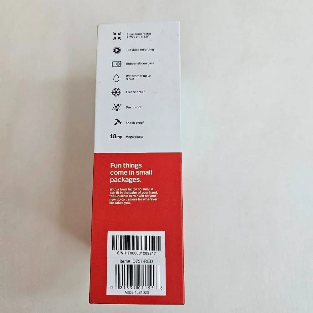 Polaroid iD757 Digital Action Camara HD Video Recording Red Rubber Silicon Case